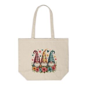 Spring Garden Gnome Custom Canvas Tote Bag